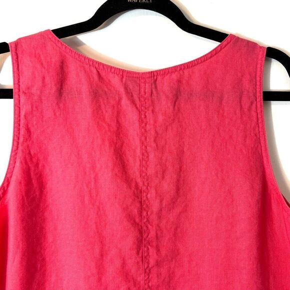 J. Jill L 100% linen coral sleeveless pocket dress - Picture 4 of 8